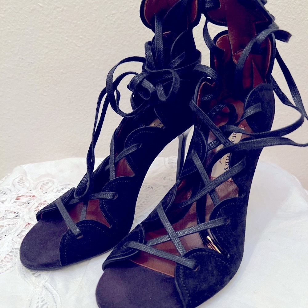 Burberry Black Strappy Gladiator Heels - Picture 2 of 10